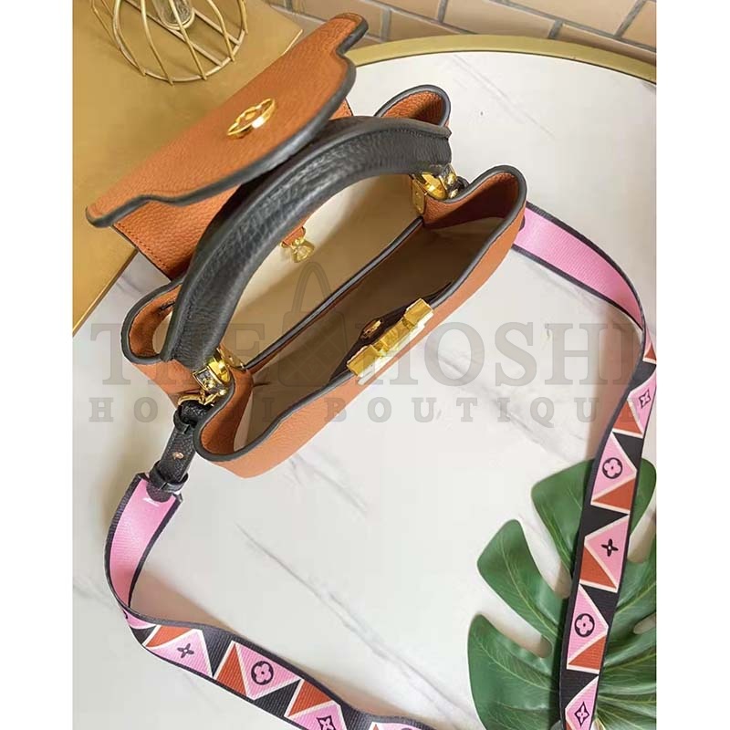 L0vis Vvtt0n LV Women Capucines BB Handbag Gold Noir Taurillon Leather Master Quality