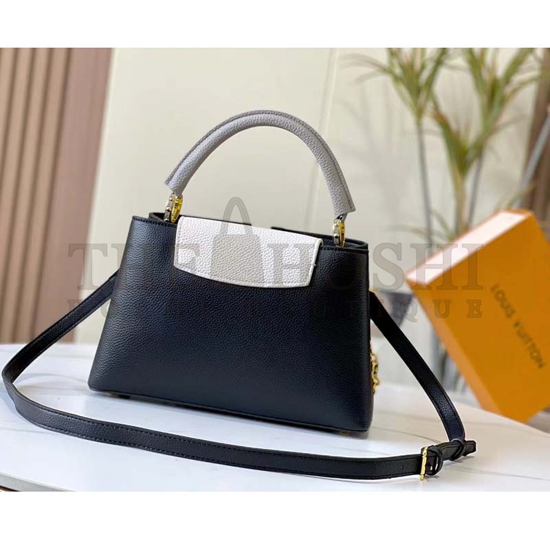 L0vis Vvtt0n LV Women Capucines MM Handbag Black Gray Taurillon Leather Master Quality