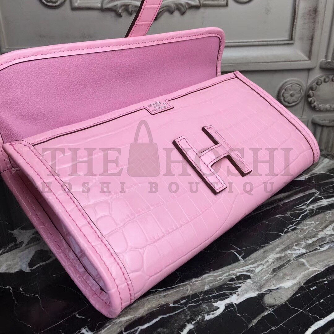 H**me5 Jige Elan 29 Clutch In Pink Crocodile Leather Master Quality
