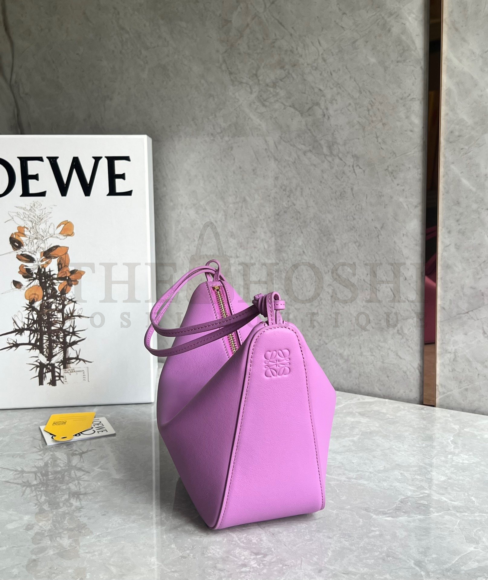 L0ew* Mini Hammock Hobo Bag in Rockrose Calfskin Master Quality