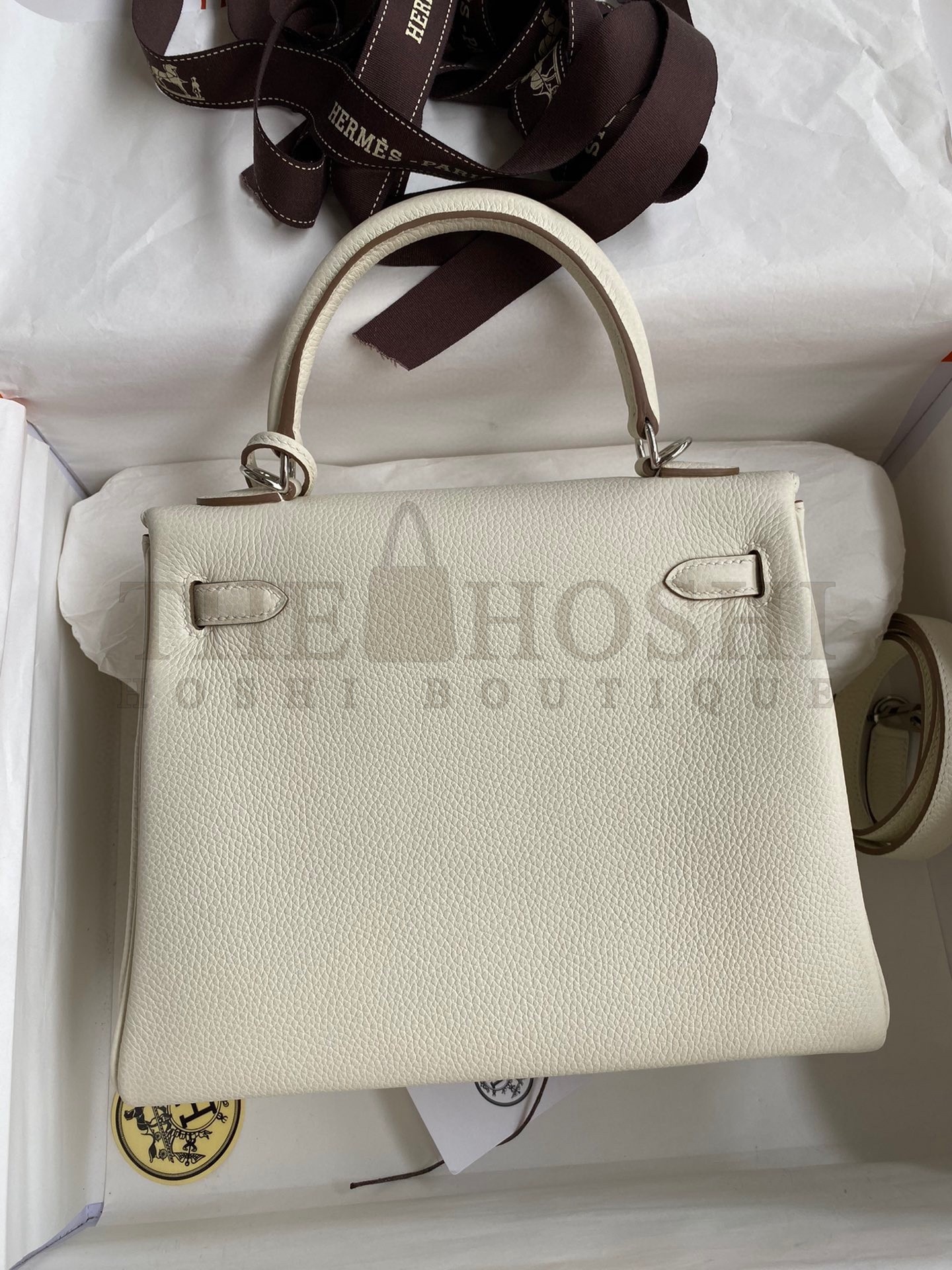 H**me5 Kelly Retourne 25 Handmade Bag In Mushroom Clemence Leather Master Quality