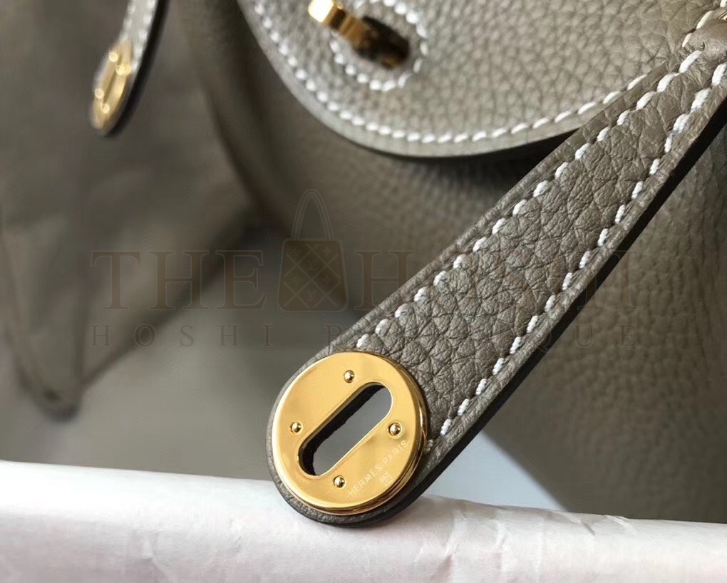 H**me5 Mini Lindy Bag In Taupe Clemence Leather Size: 19 x 12.5 x 9.5 cm Master Quality