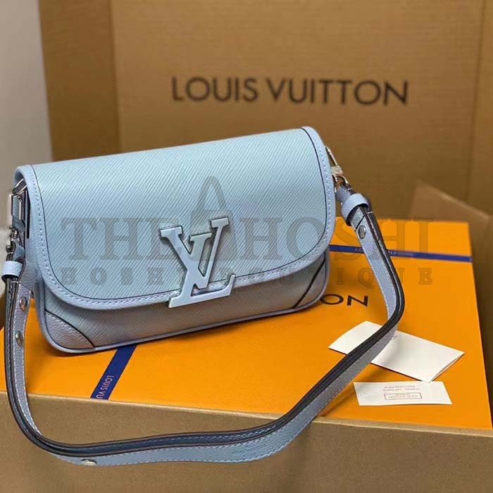 L0vis Vvtt0n LV Women Buci Crossbody Cloud Blue Epi Grained Cowhide Leather Master Quality