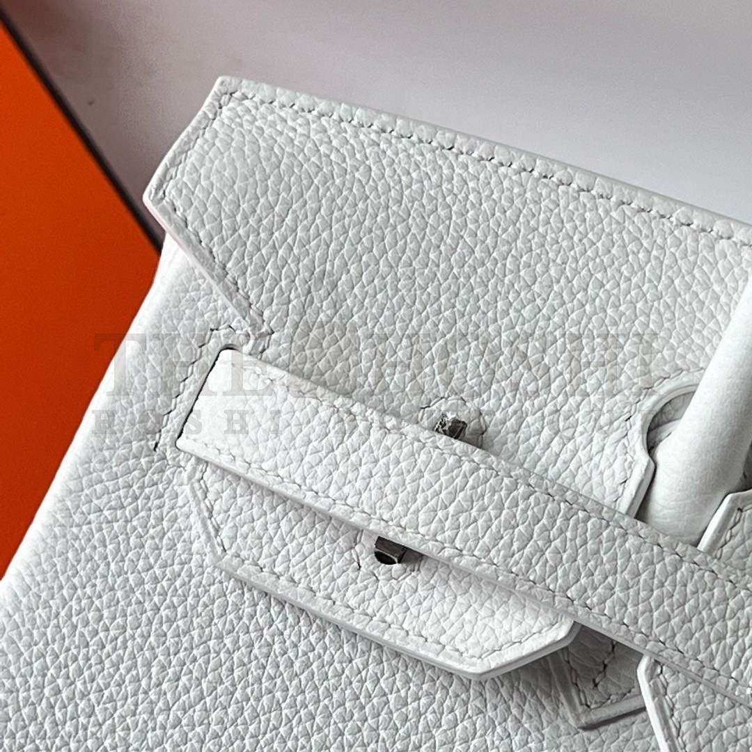 H**me5 Birkin 30 Retourne Handmade Bag In White Clemence Leather Master Quality
