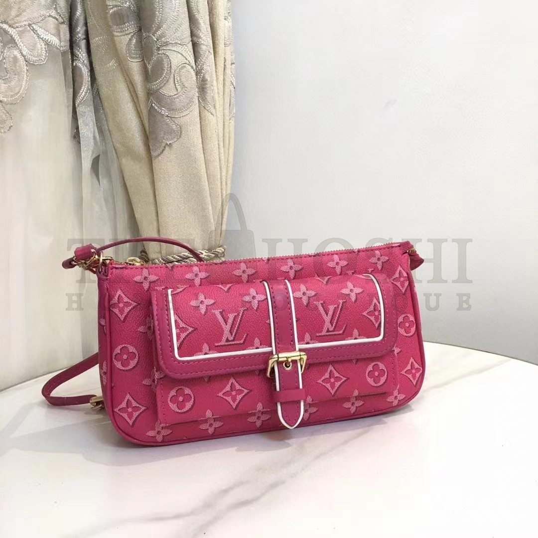 L0vis Vvtt0n LV Women Maxi Multi Pochette Accessoires Handbag Fuchsia Pink Monogram Coated Canvas Master Quality
