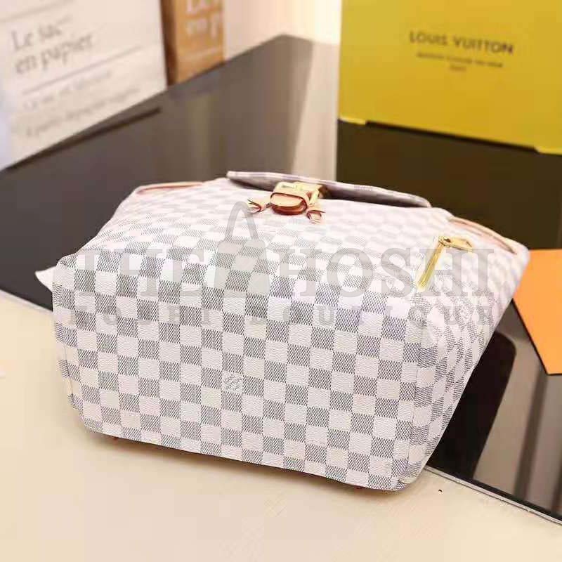 L0vis Vvtt0n LV Women Sperone Backpack in Damier Azur Canvas-Grey Master Quality