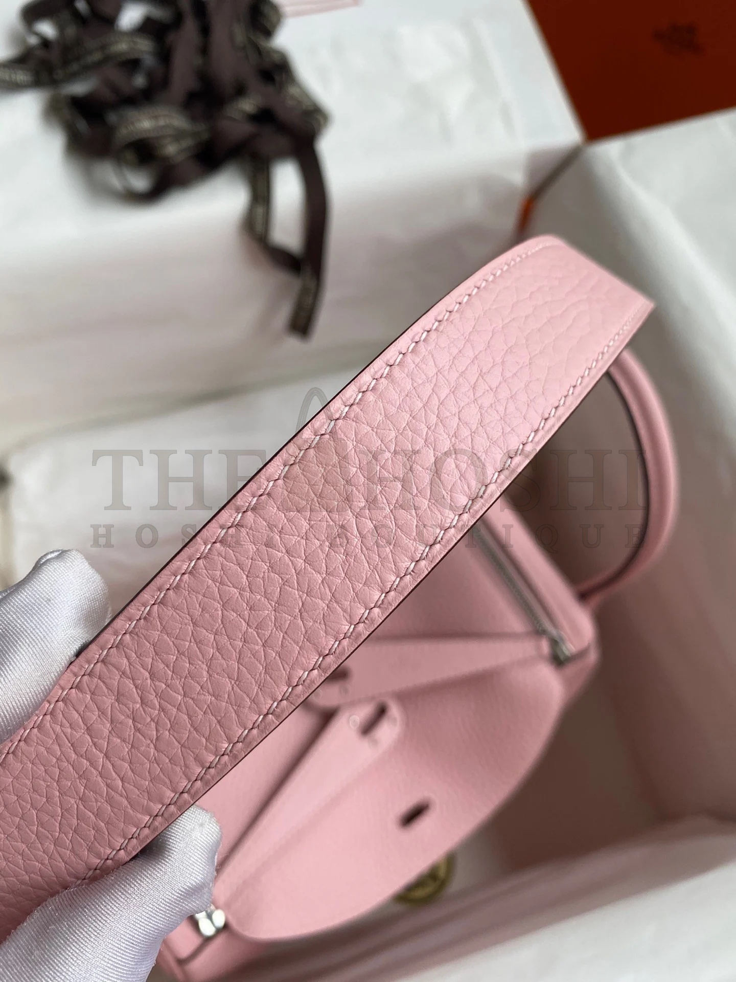 H**me5 Lindy 26 Handmade Bag In Rose Sakura Clemence Leather Master Quality