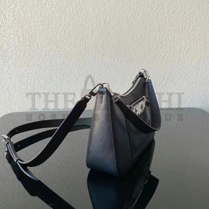 L0vis Vvtt0n LV Women Marelle Handbag Quartz Black Epi Grained Cowhide Canvas Master Quality