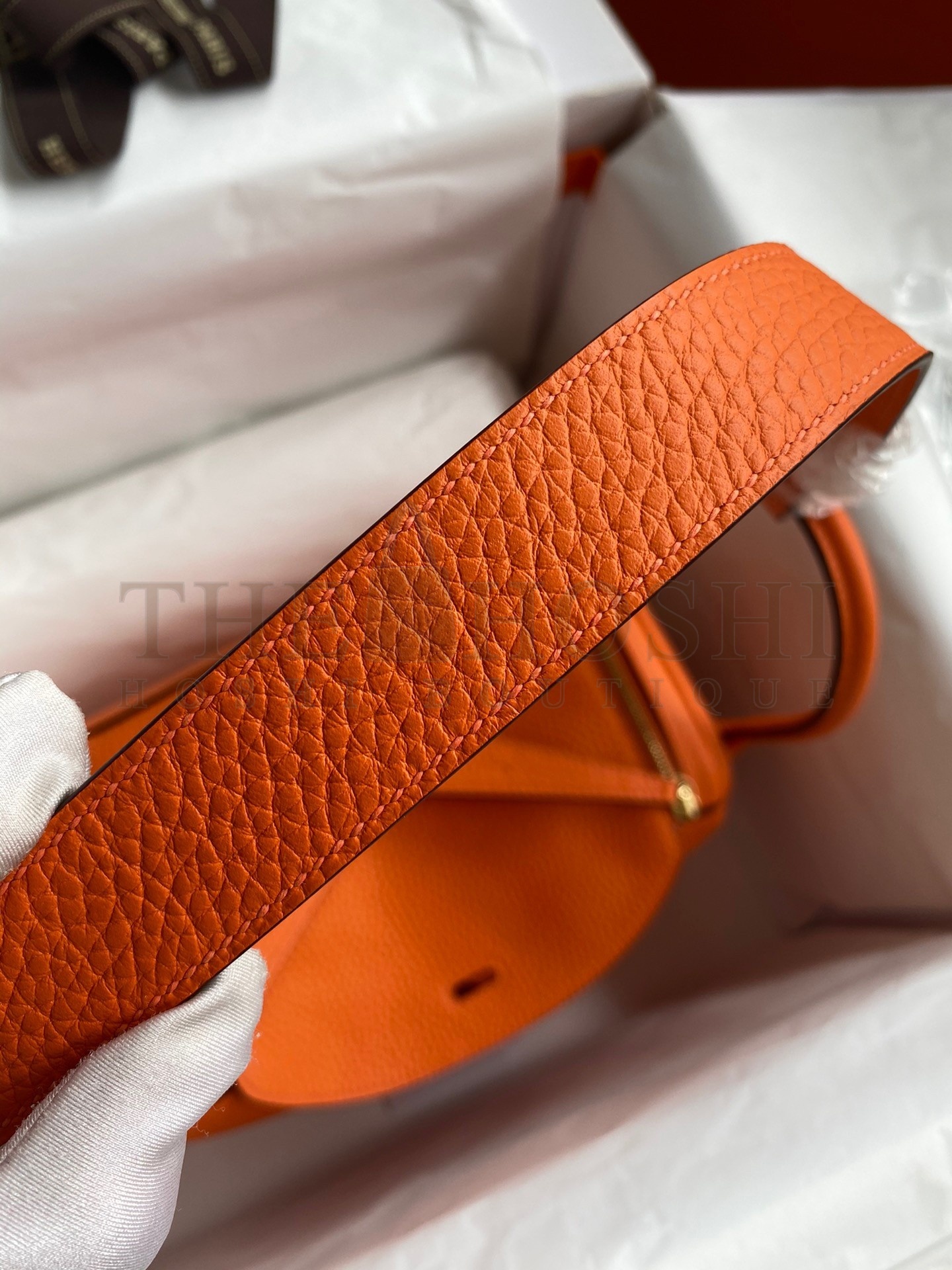 H**me5 Lindy 26 Handmade Bag In Orange Clemence Leather Master Quality