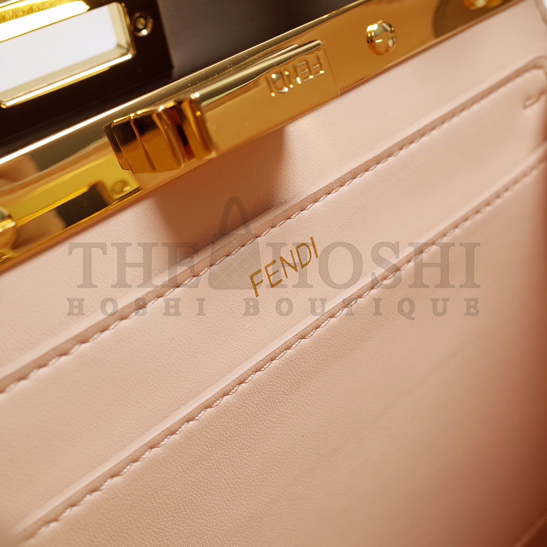 F**di Peekaboo ISeeU Small Bag In White Calfskin Master Quality