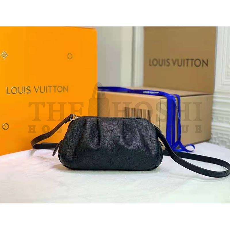 L0vis Vvtt0n LV Women Scala Mini Pouch Black Mahina Perforated Calf Leather Master Quality