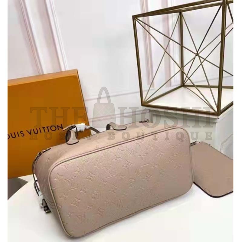 L0vis Vvtt0n LV Women Neverfull MM Tote Beige Embossed Cowhide Leather Master Quality