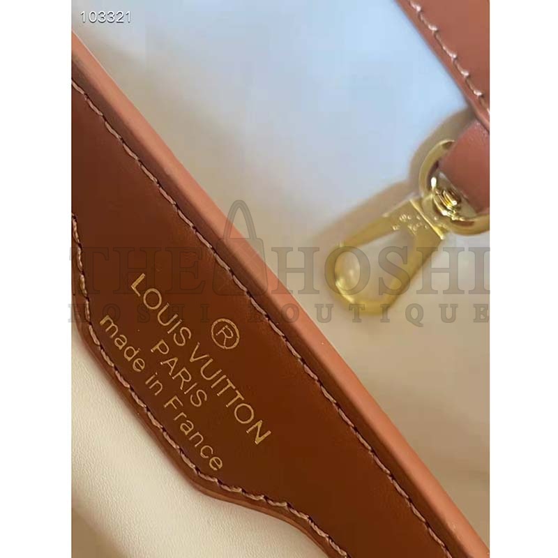 L0vis Vvtt0n LV Women Capucines BB Handbag Yellow Calfskin Canvas Master Quality