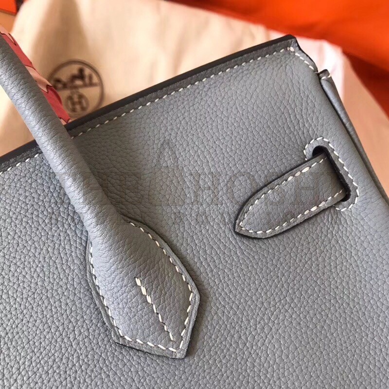 H**me5 Blue Lin Birkin 30cm Clemence Handmade Bag Master Quality