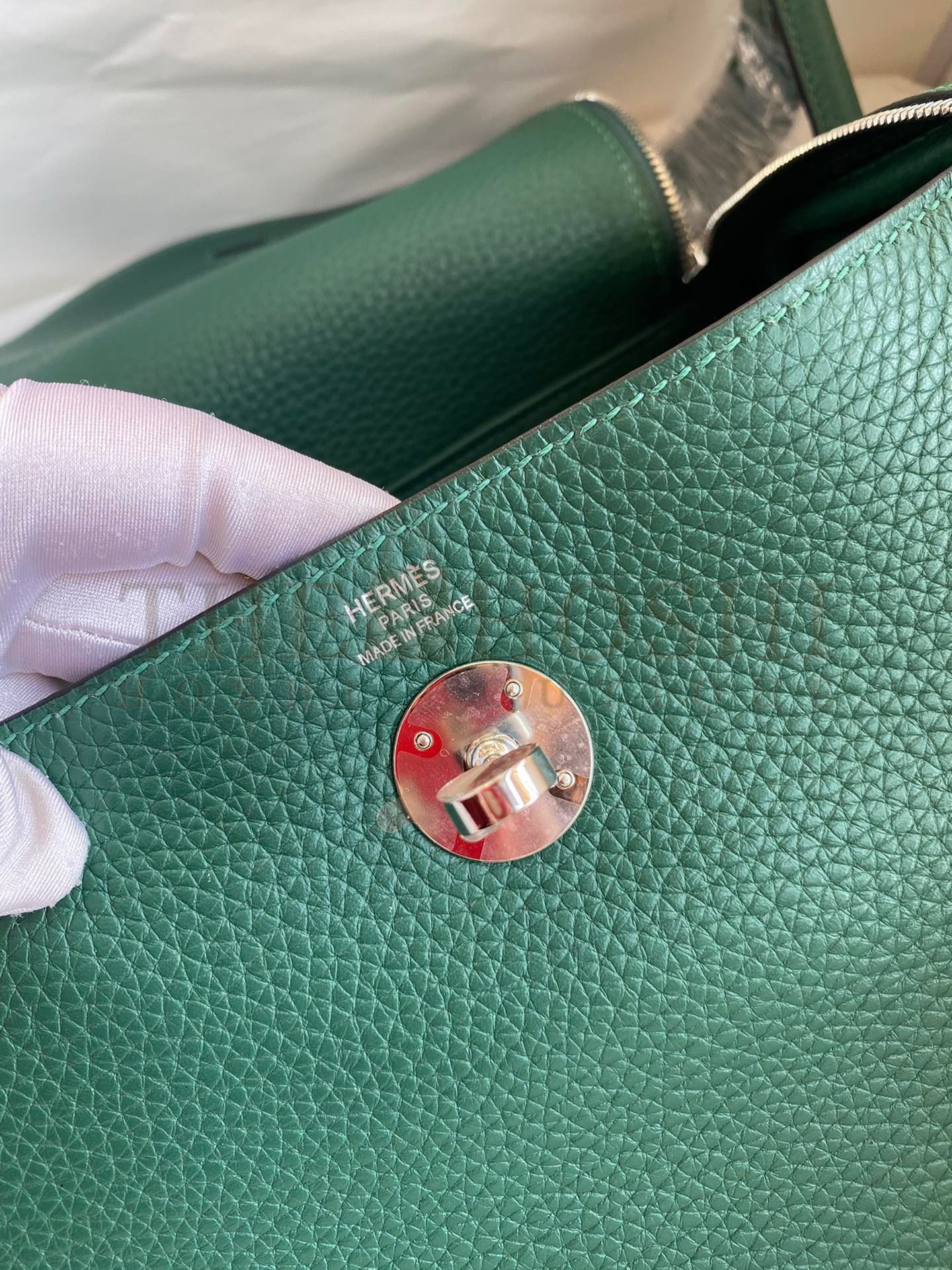 H**me5 Lindy 26 Handmade Bag In Malachite Clemence Leather Master Quality