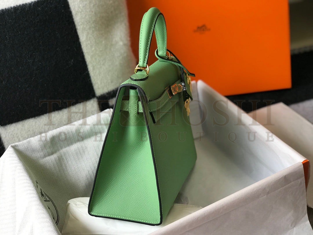 H**me5 Kelly 25cm Sellier Bag in Vert Criquet Epsom Calfskin GHW Master Quality