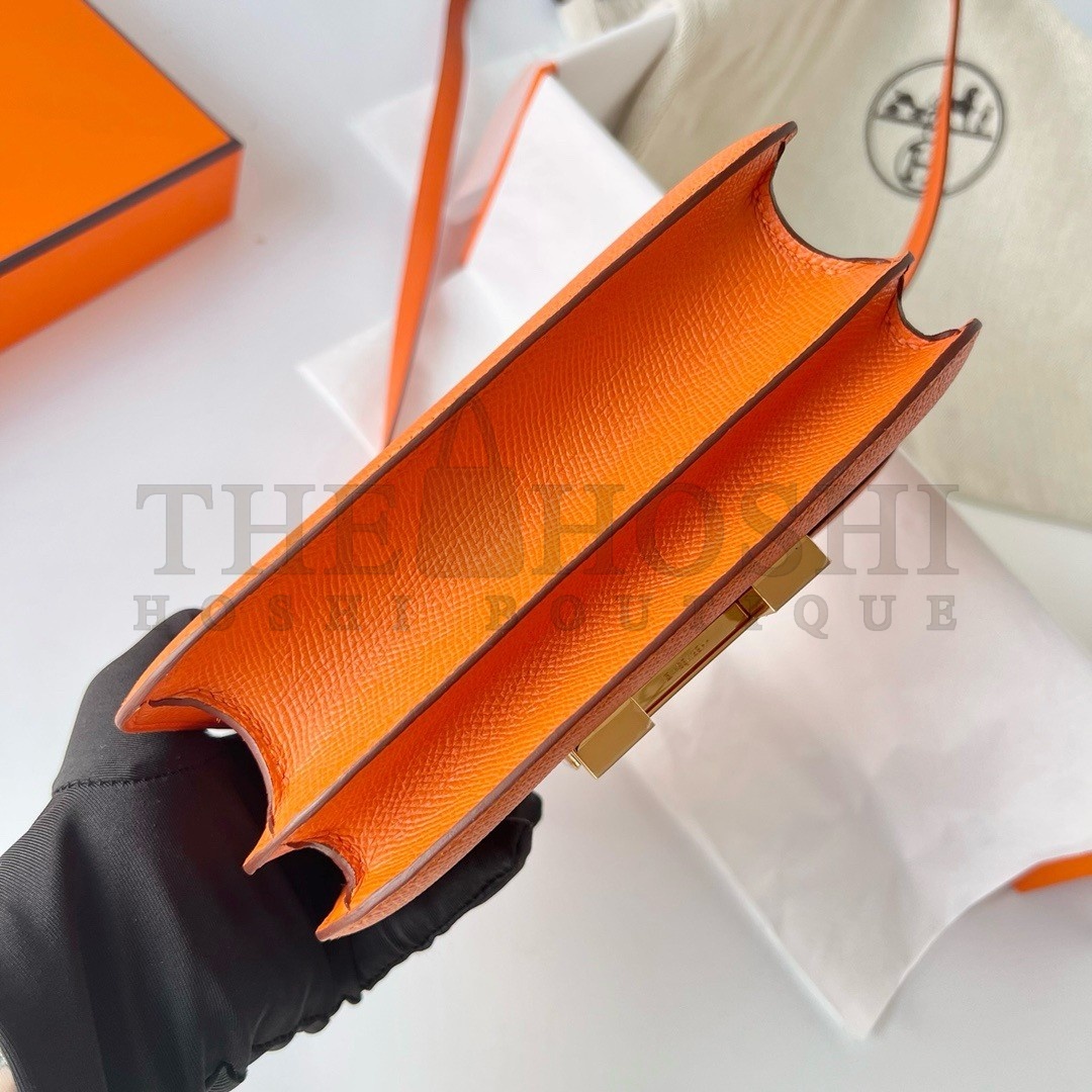 H**me5 Constance 18 Handmade Bag In Orange Epsom Calfskin Master Quality