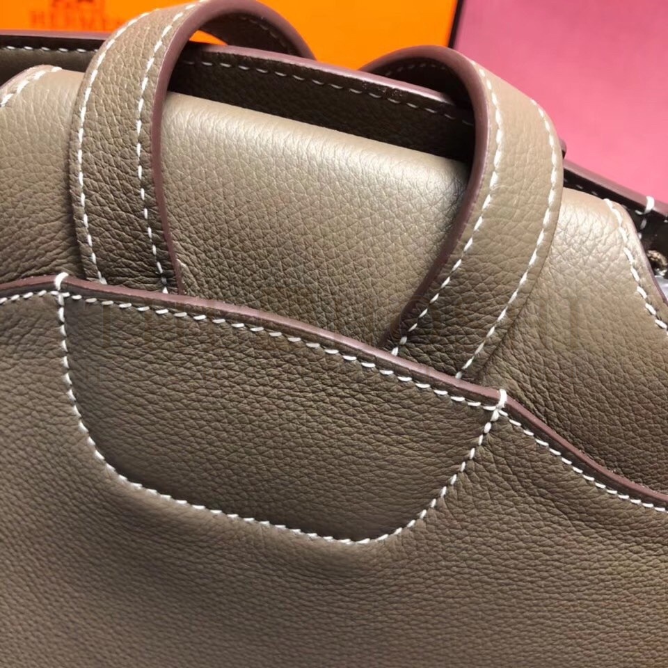 H**me5 GR24 Backpack In Taupe Everycolor Calfskin Master Quality