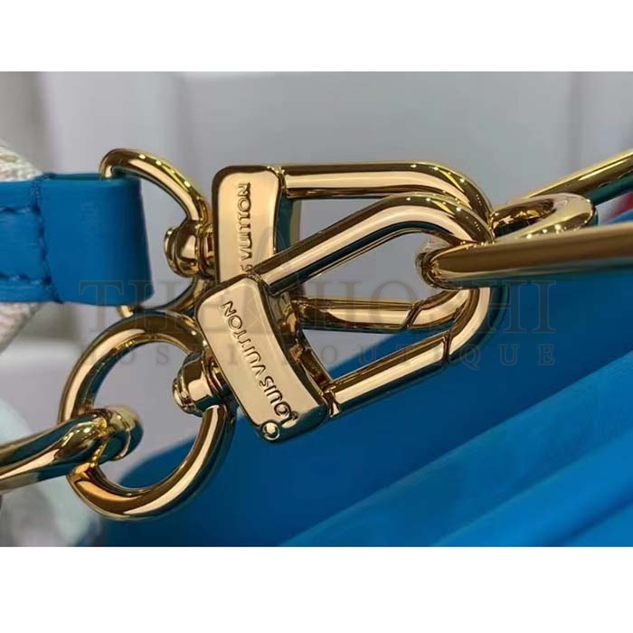 L0vis Vvtt0n LV Women Coussin MM Handbag Blue Lambskin Zip Closure Master Quality