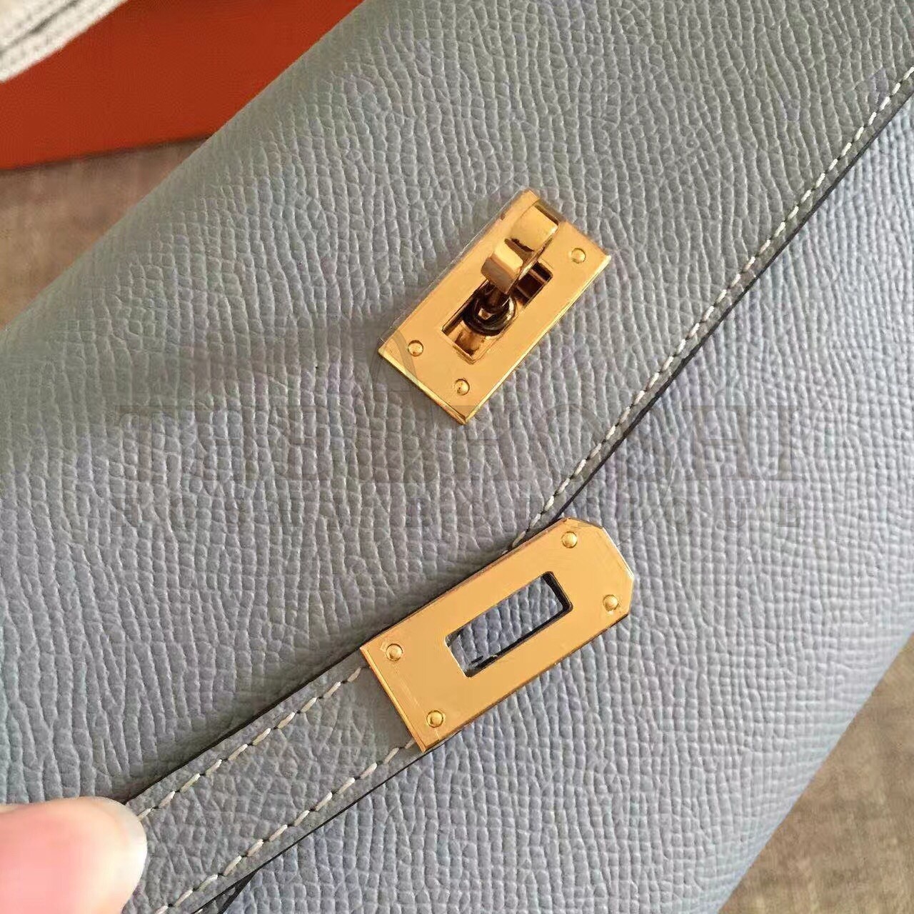 H**me5 Kelly Classic Long Wallet In Ciel Epsom Leather Master Quality