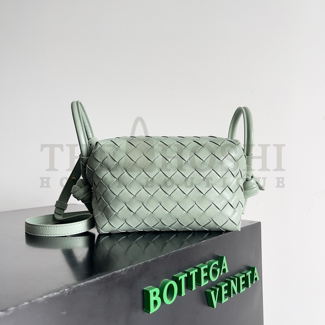 B0tt*ga Ven*ta Small Loop Crossbody Bag In Sauge Intrecciato Lambskin Master Quality