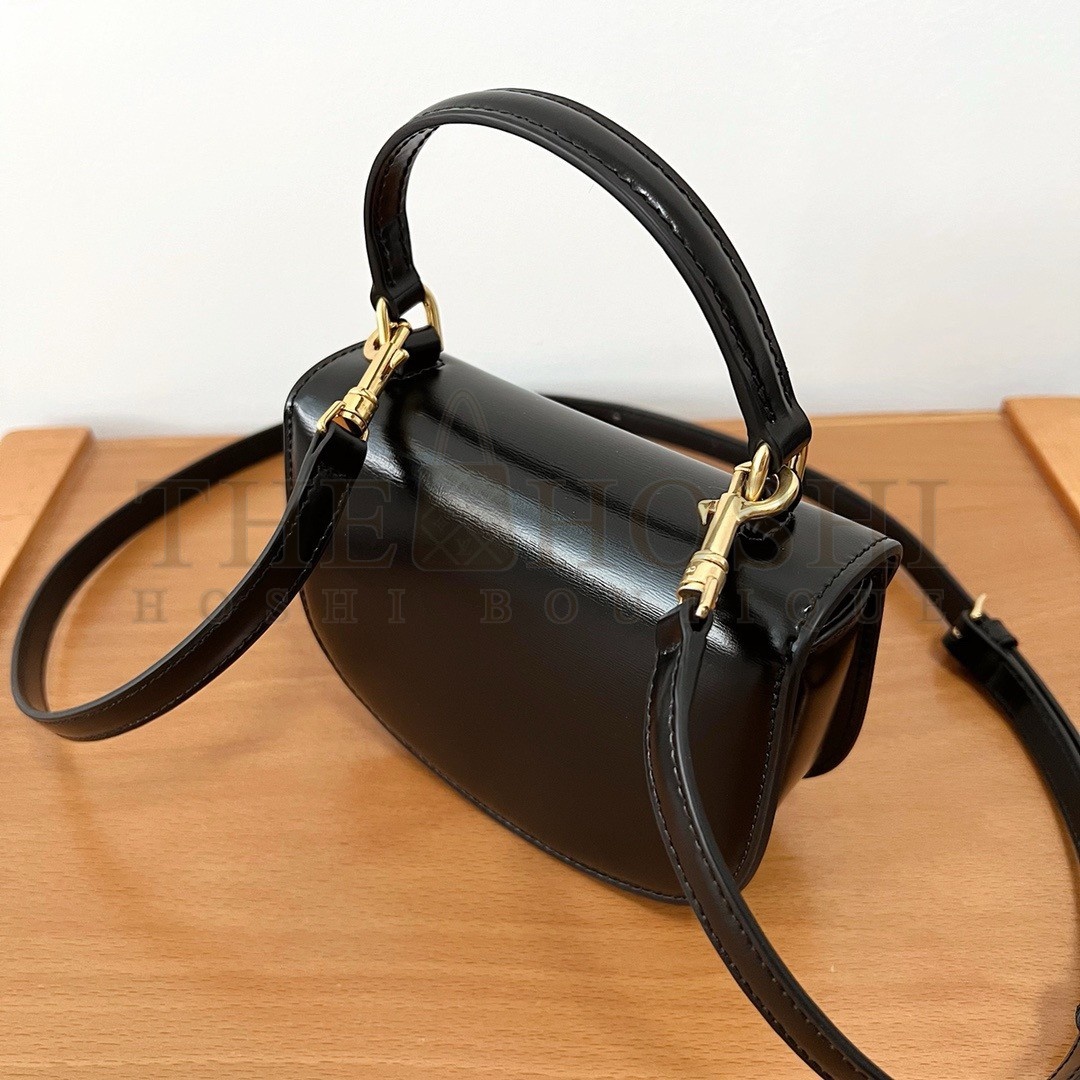Ce1i*e Mini Besace Clea Bag in Black Calfskin Master Quality