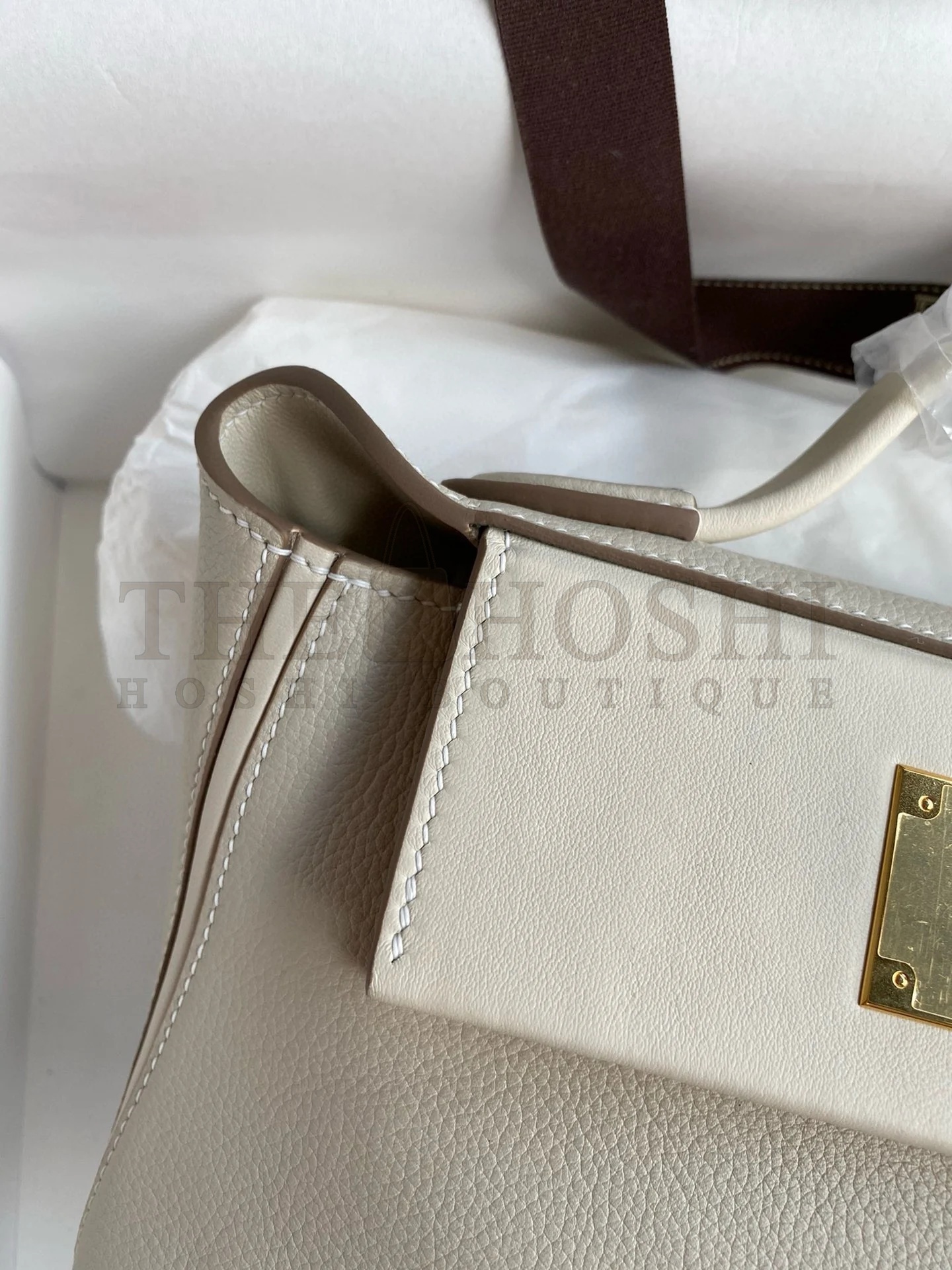 H**me5 24/24 Mini 21 Handmade Bag in Craie Evercolor Leather Master Quality