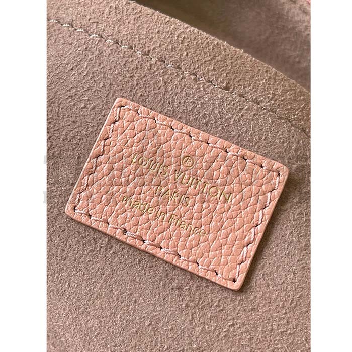 L0vis Vvtt0n LV Women Bagatelle Mini Hobo Handbag Pink Embossed Grained Cowhide Leather Master Quality