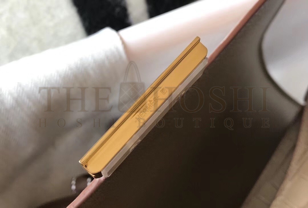 H**me5 Constance 18cm Bag In Taupe Embossed Crocodile Master Quality