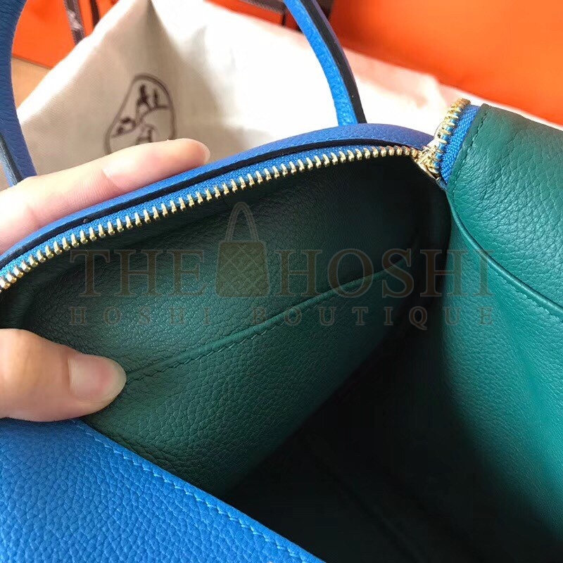 H**me5 Blue Zanzibar Lindy 30cm Bicolor Handmade Bag Master Quality