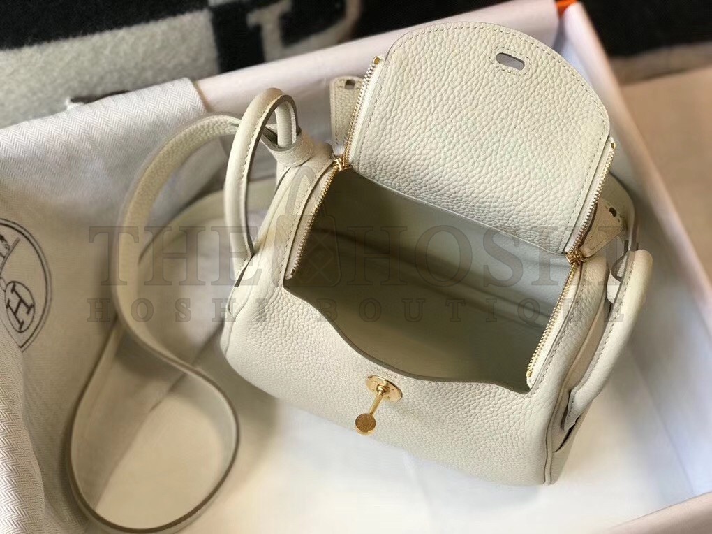 H**me5 Mini Lindy Bag In White Clemence Leather Master Quality