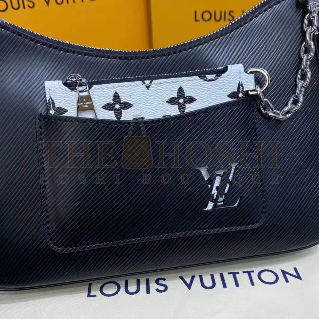 L0vis Vvtt0n LV Women Marelle Handbag Black Epi Grained Cowhide Leather Canvas Master Quality