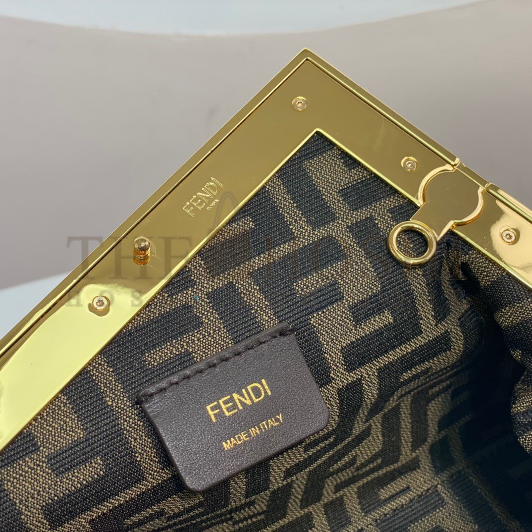 F**di First Small Bag In Light Brown Leather with Python F Master Quality