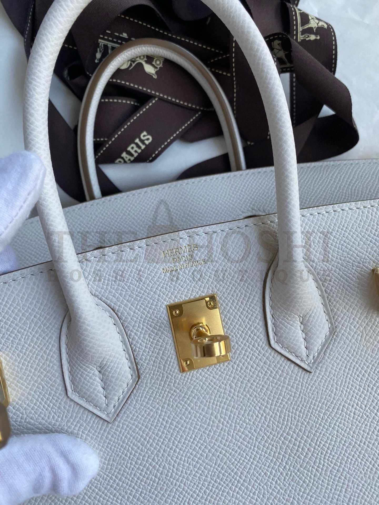 H**me5 Birkin 25 Retourne Handmade Bag In Gris Pale Epsom Calfskin Master Quality