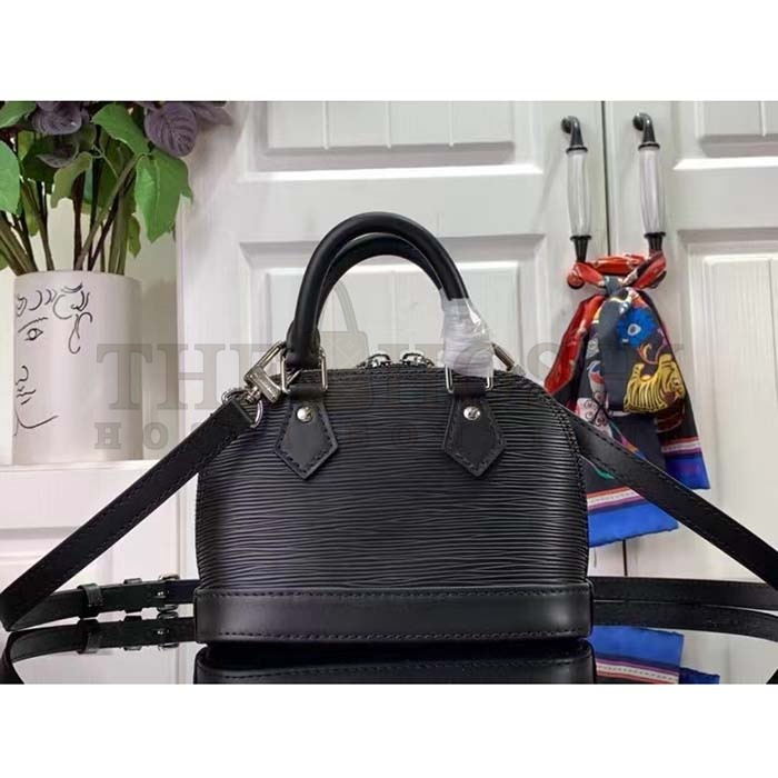 L0vis Vvtt0n LV Women Nano Alma Handbag Black Epi Grained Cowhide Leather Master Quality