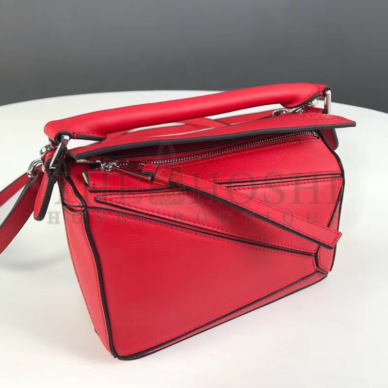 L0ew* Puzzle Mini Bag In Red Calfskin Master Quality