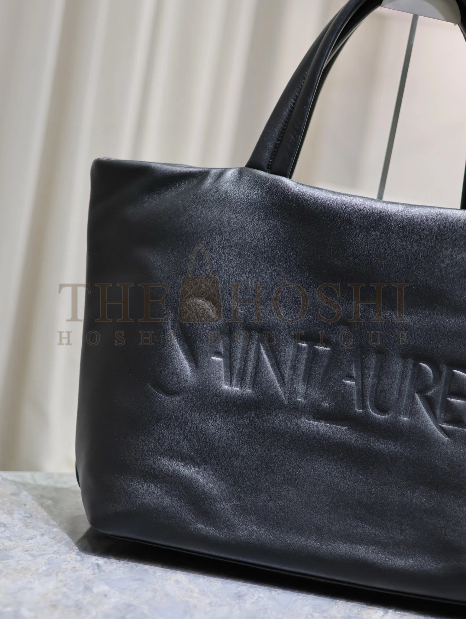 Sa1nt Lau*nt Wide Puffer Tote Bag in Black Nappa Lambskin Master Quality