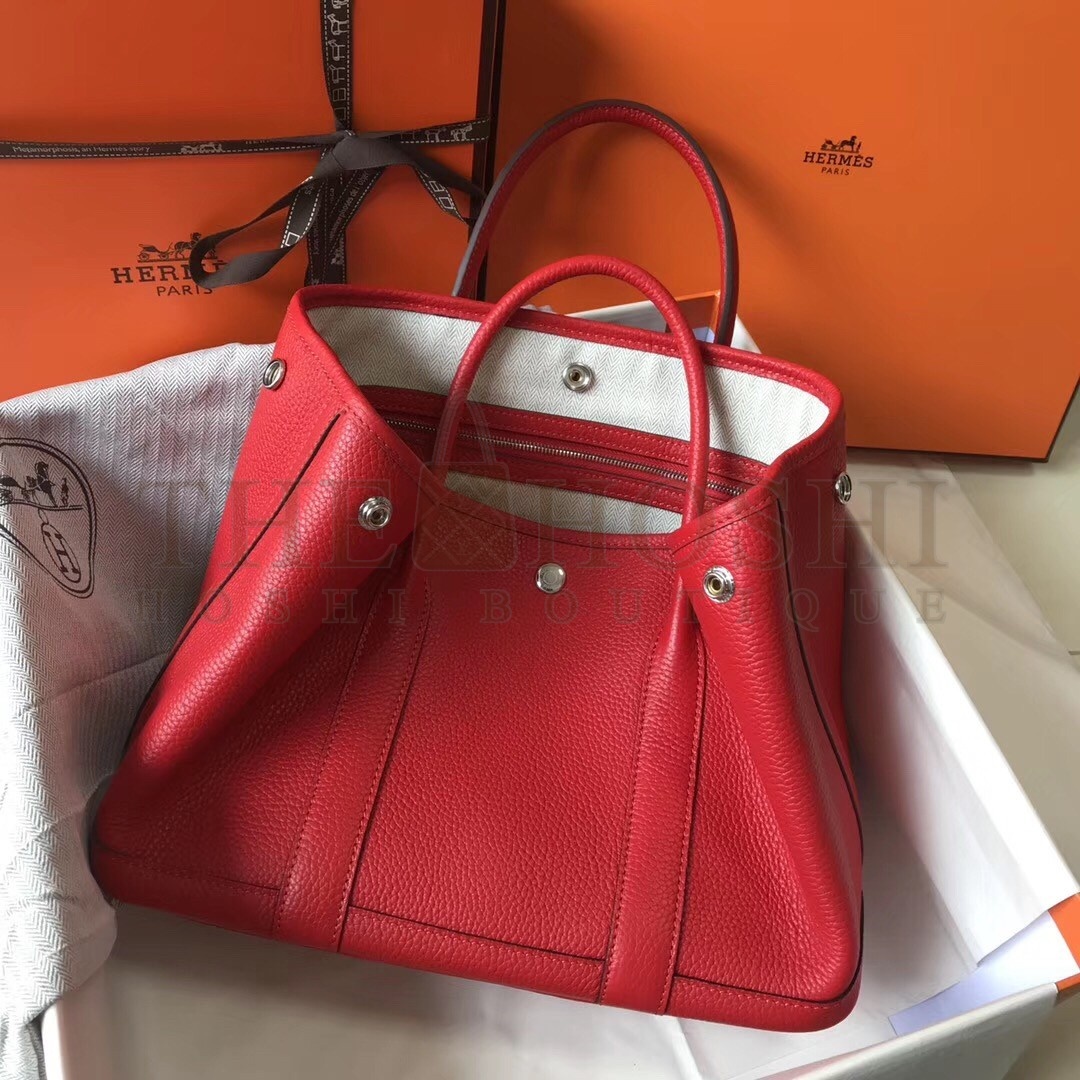 H**me5 Garden Party 36 Bag In Red Clemence Leather Master Quality