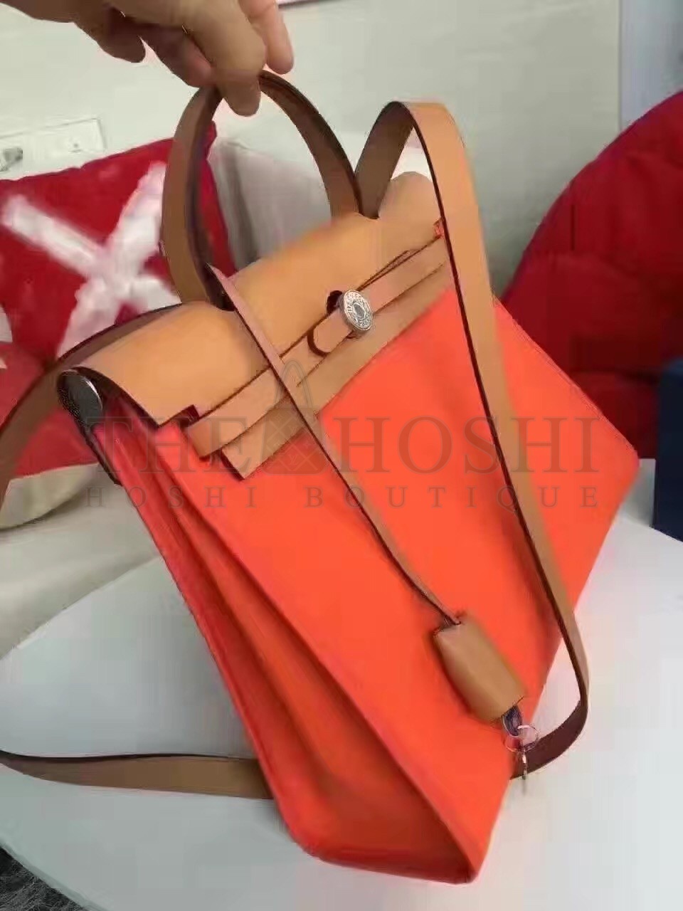 H**me5 Herbag Zip PM 31cm Bag In Orange Canvas Master Quality