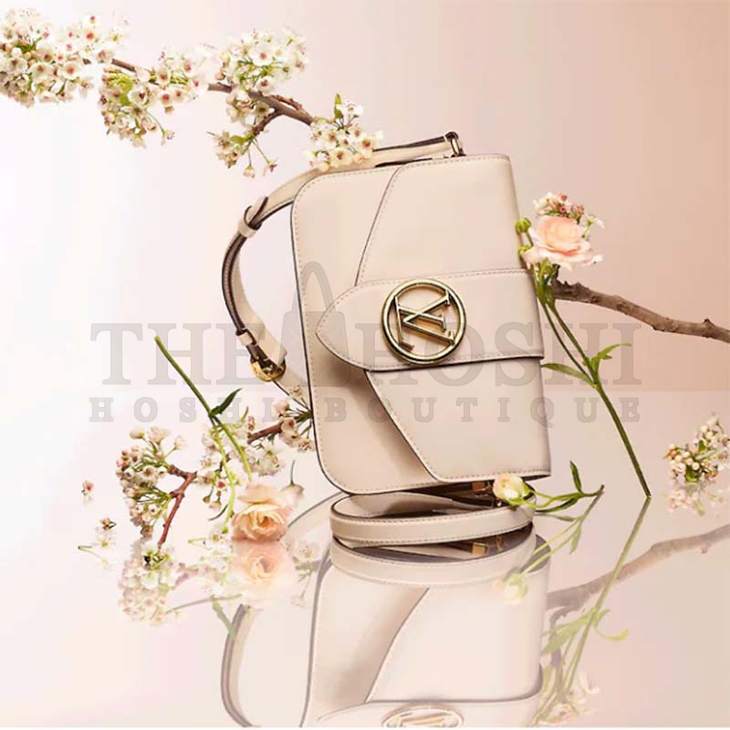 L0vis Vvtt0n LV Women Pont 9 Handbag Cream Smooth Calfskin Cowhide Leather Master Quality