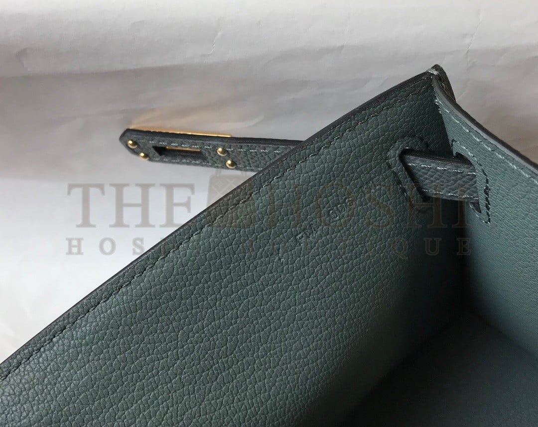 H**me5 Kelly Pochette Clutch Bag In Vert Amande Epsom Leather Master Quality