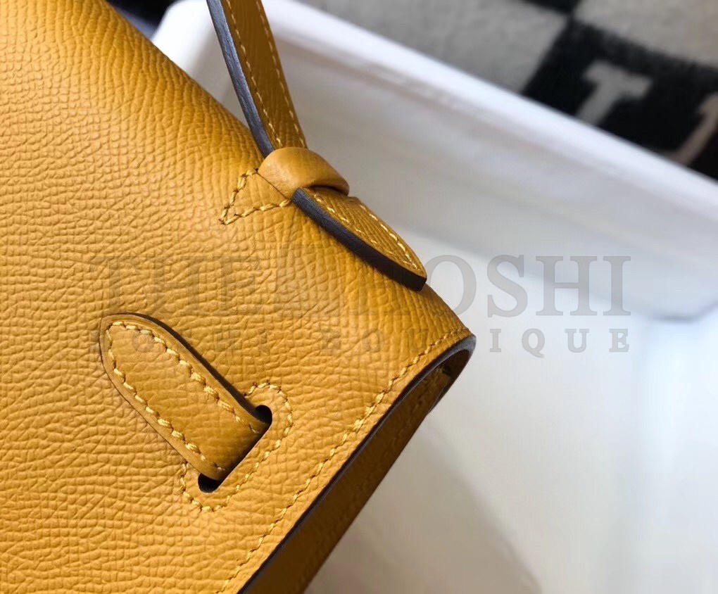 H**me5 Kelly Pochette Bag In Yellow Epsom Leather Master Quality
