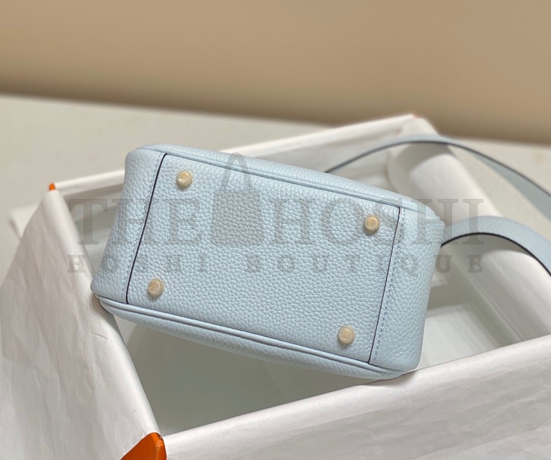 H**me5 Lindy Mini Bag In Blue Brume Clemence Leather GHW Master Quality