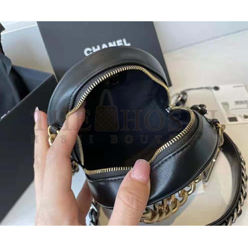 Ch**el Women Ch**el 19 Clutch with Chain Lambskin Gold Silver-Tone &amp; Ruthenium Black Master Quality