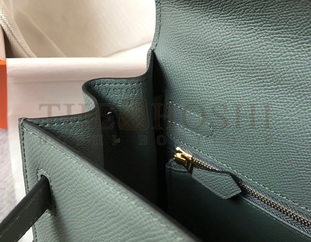 H**me5 Kelly 28cm Sellier Bag in Vert Amande Epsom Calfskin GHW Master Quality
