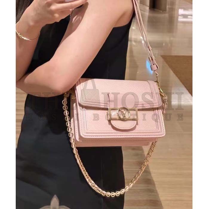 L0vis Vvtt0n LV Women Mini Dauphine Handbag Pink Epi Grained Cowhide Leather Master Quality