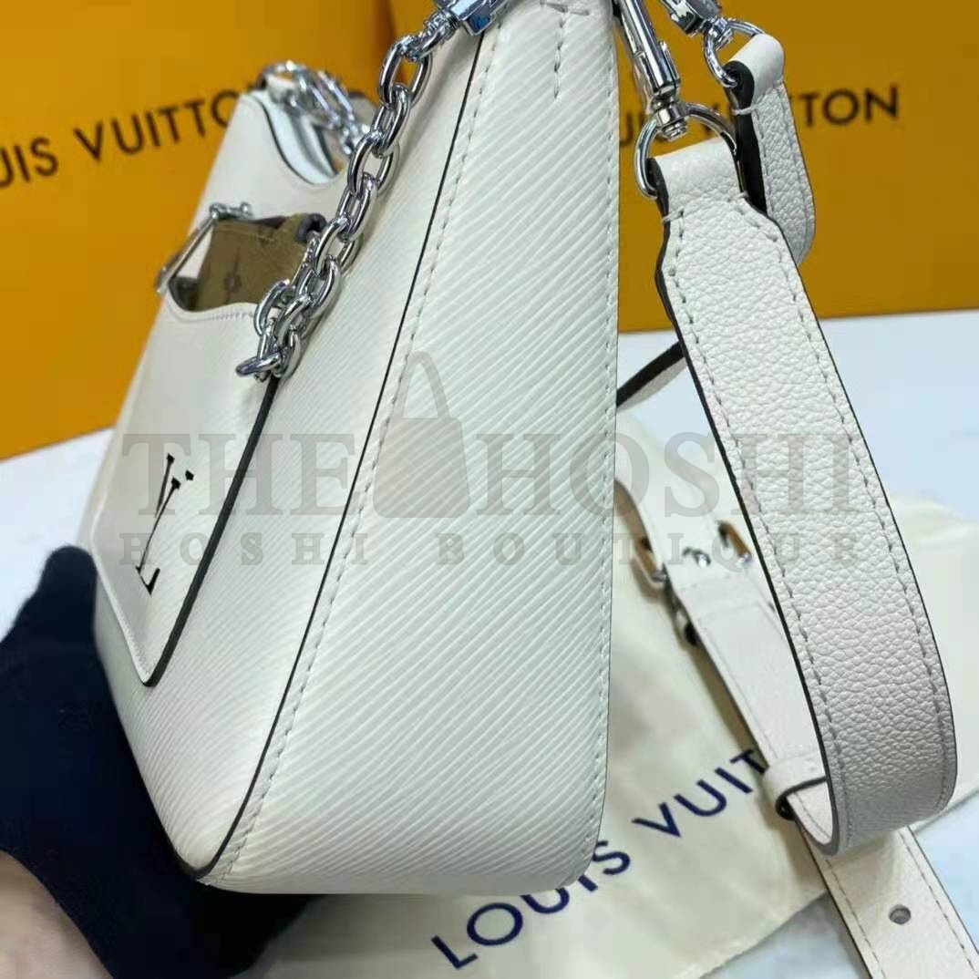 L0vis Vvtt0n LV Women Marelle Handbag Beige Epi Grained Cowhide Leather Canvas Master Quality