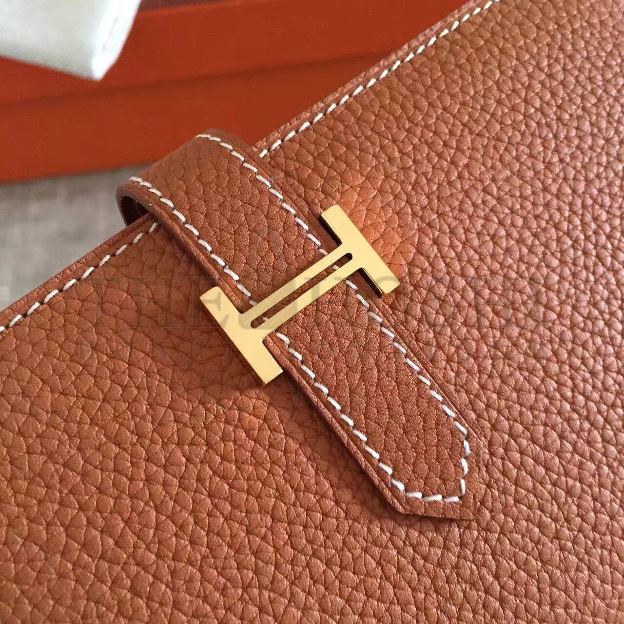 H**me5 Brown Clemence Bearn Gusset Wallet Master Quality