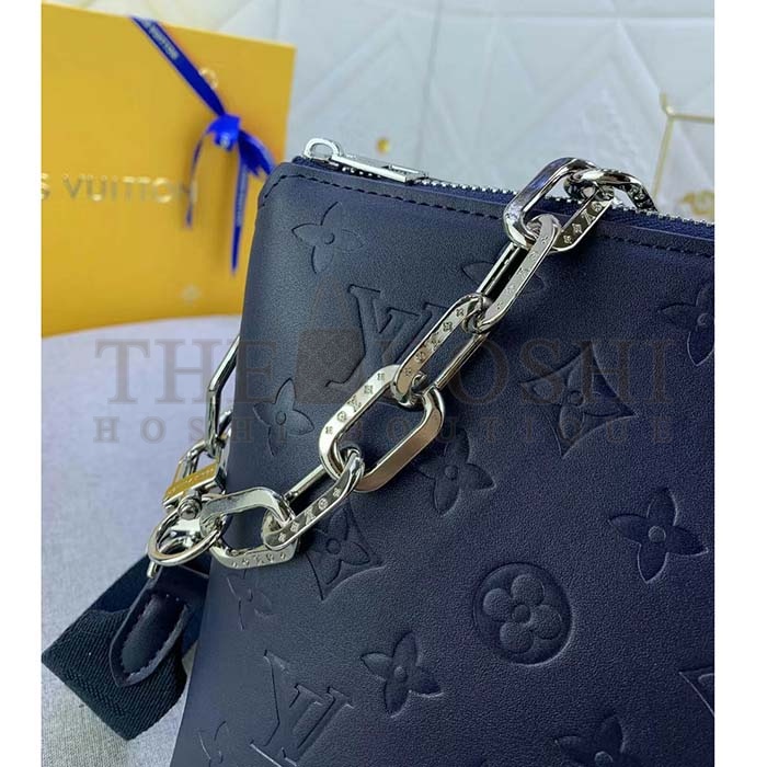 L0vis Vvtt0n LV Women Coussin PM Handbag Marine Blue Monogram Embossed Puffy Lambskin Calfskin Leather Master Quality