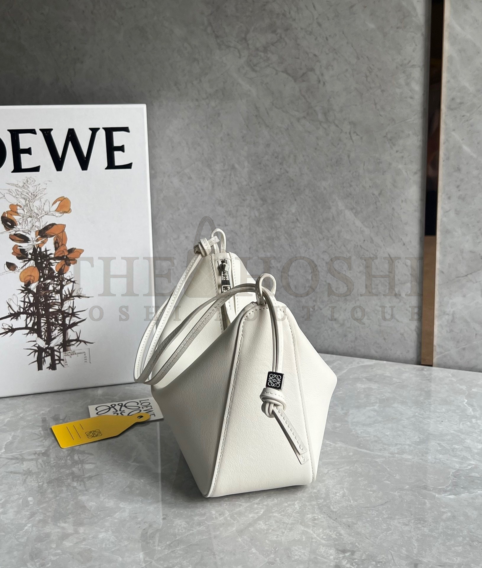 L0ew* Mini Hammock Hobo Bag in White Calfskin Master Quality